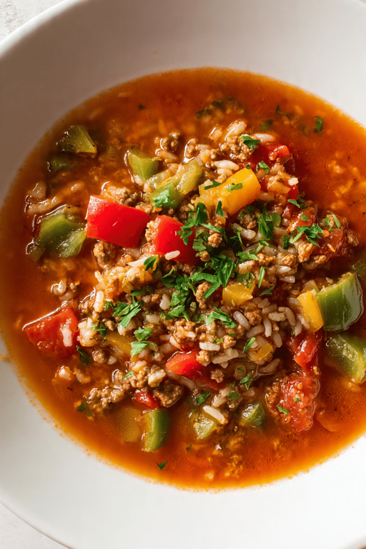 Slow Cooker Stuffed Pepper Soup