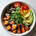 Mexican sweet potato hot honey bowl