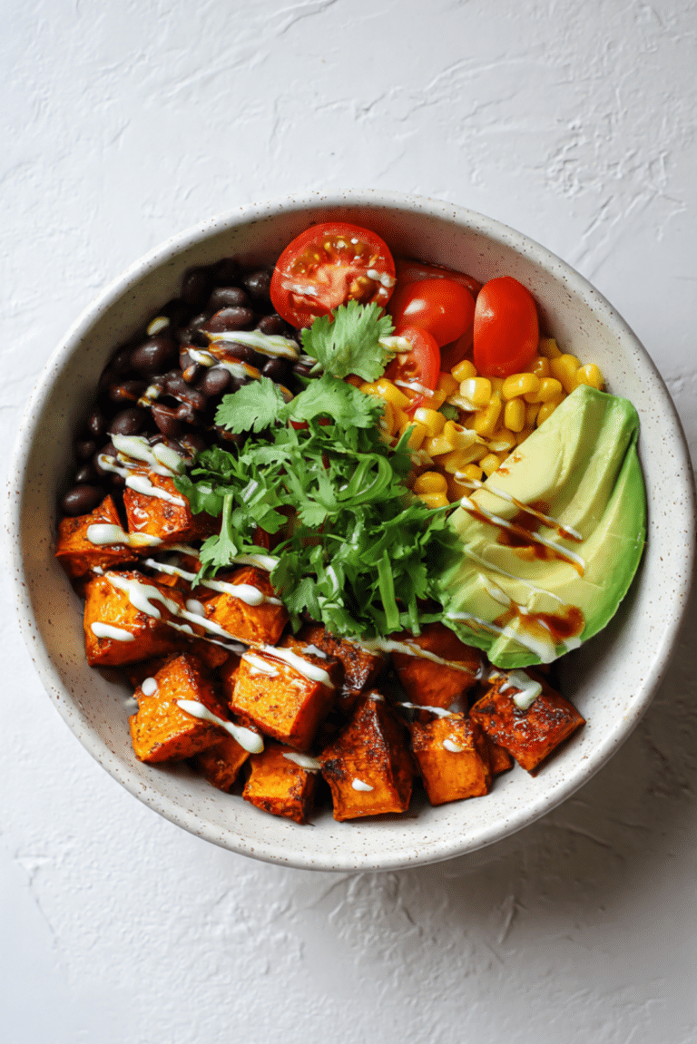Mexican sweet potato hot honey bowl