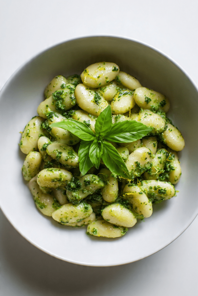 Butter Beans with Ricotta, Lemon + Basil Pesto