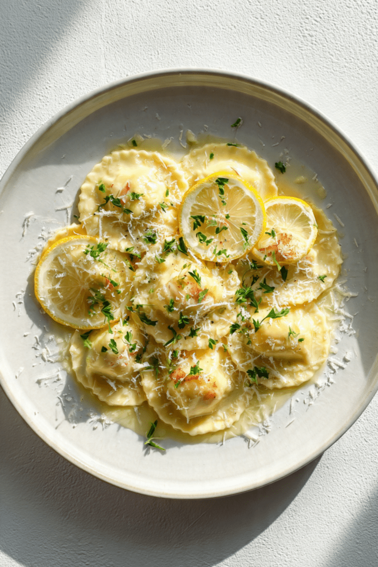 Lobster Ravioli in Lemon Butter Sauce