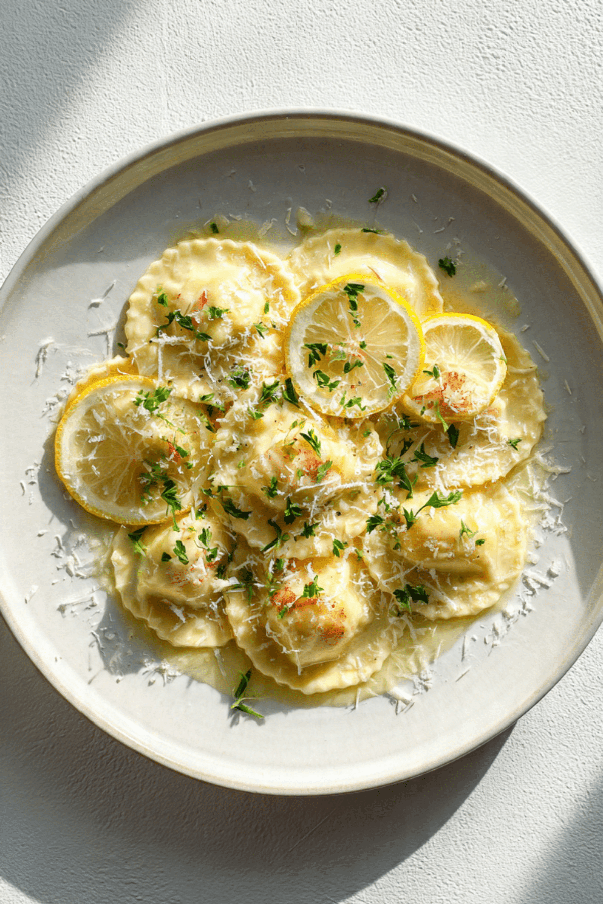 Lobster Ravioli in Lemon Butter Sauce